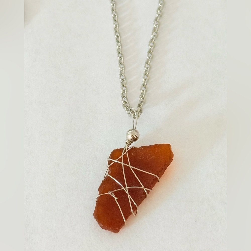 Silver and Brown Stone Jewelry Set - Picture 3 of 3